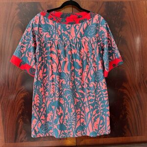 Dries Van Noten Floral Cotton Mini Dress EU 38 US 8 Relaxed Fit